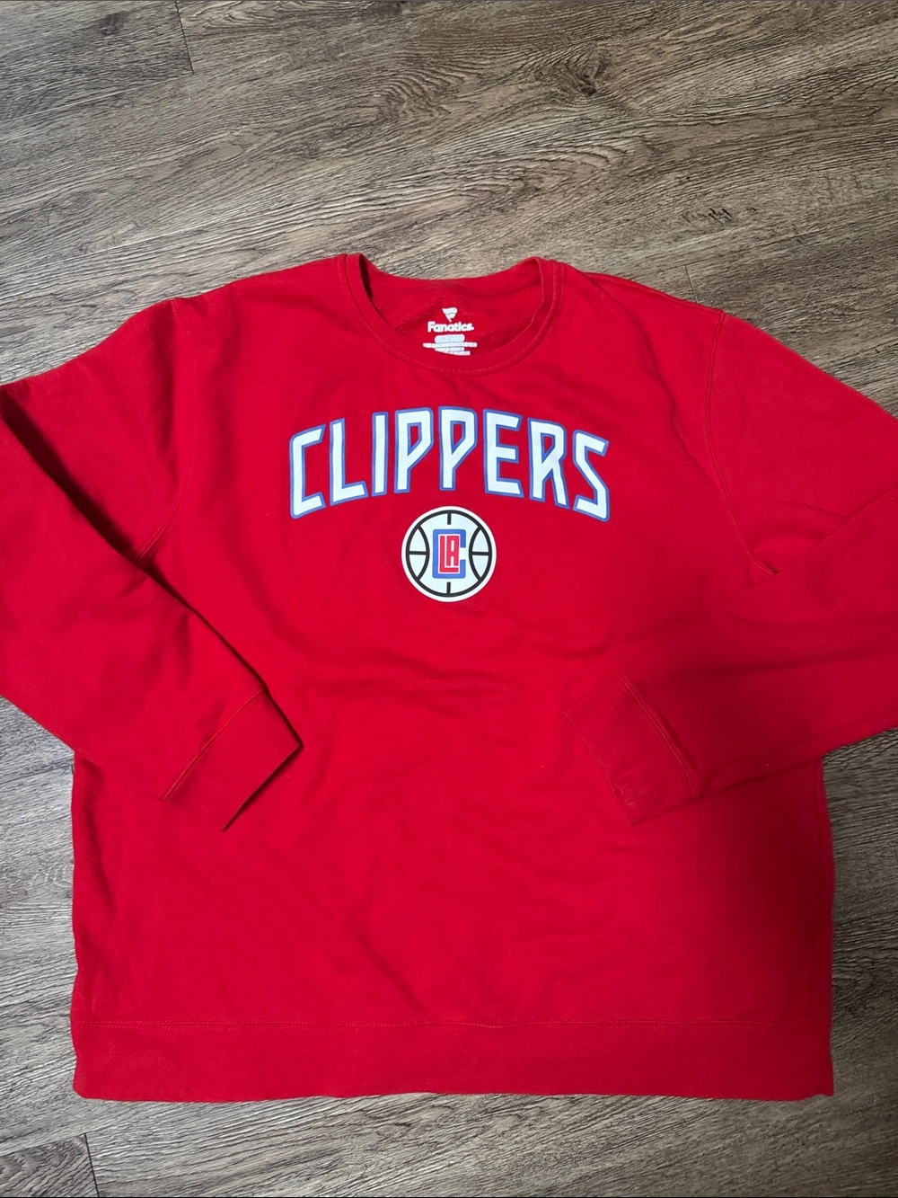 Fanatics Red Los Angeles Clippers Crewneck Sweatshirt - Men
